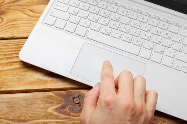 istock Laptop, notebook on work wooden desk 1142784836