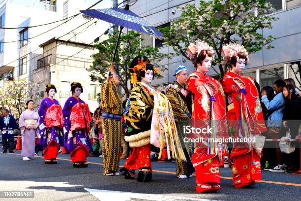 Asakusa Oiran Dochu Parade And Stage Performance In Tokyo Stock Photo - Download Image Now