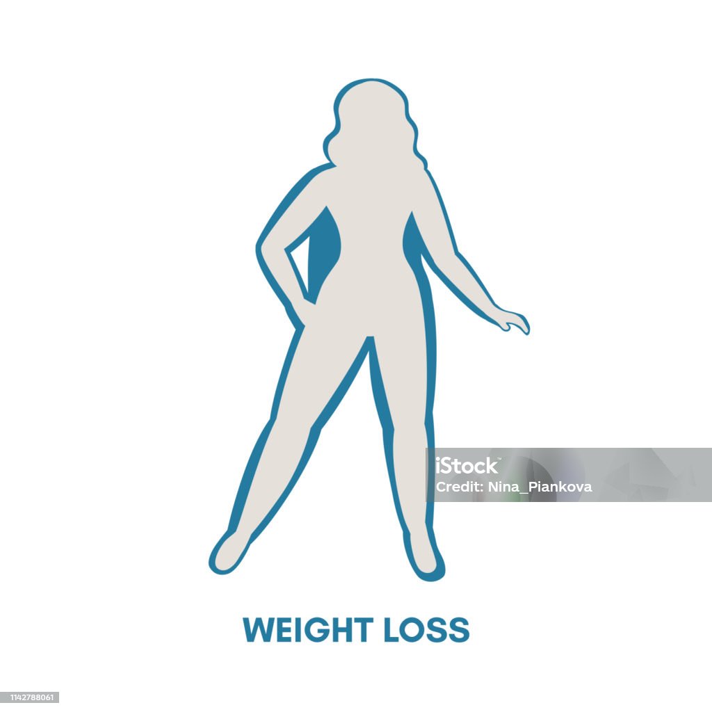 Healthy and unhealthy lifestyle concept. Healthy and unhealthy lifestyle concept. Silhouette figure of a woman, thick and thin. Overweight stock vector