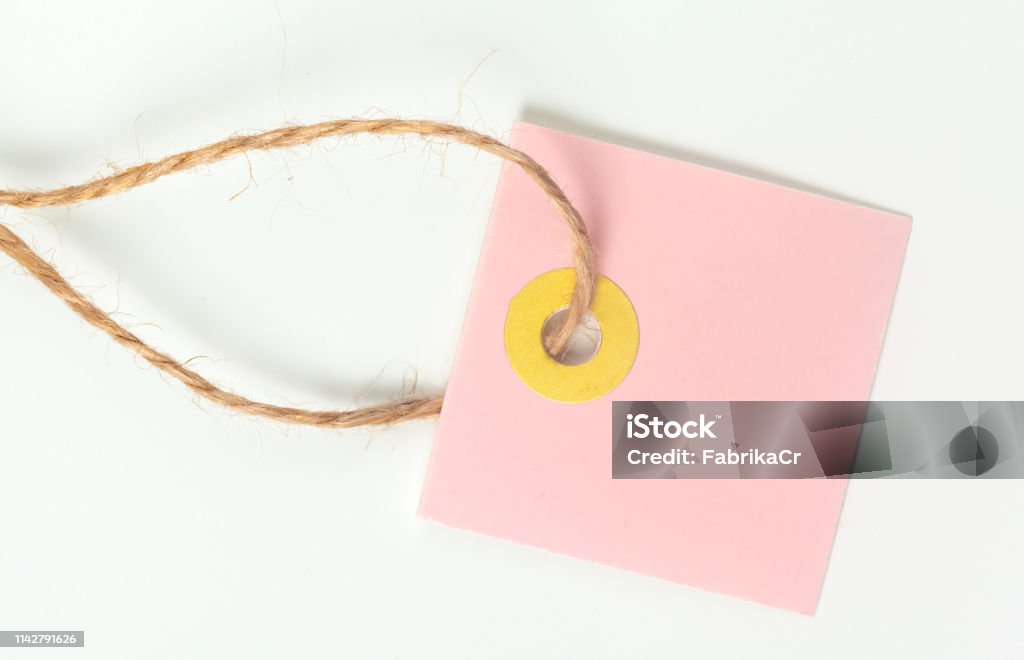 Photo Withe Label Label Isolated On White Stock Photo - Download Image Now - Blank ...