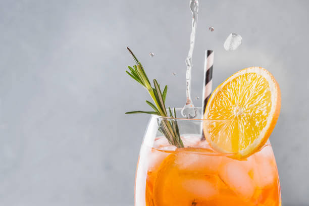 Classic Italian Spritz cocktail on light.