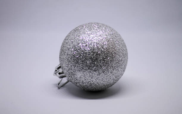 istock Christmas decoration, silver ball on a white background 1142797809