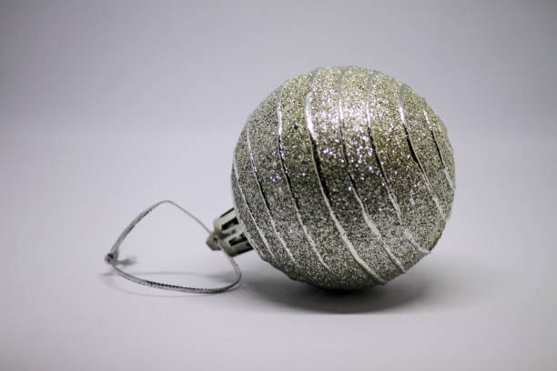 istock Christmas decoration, silver ball on a white background 1142798638
