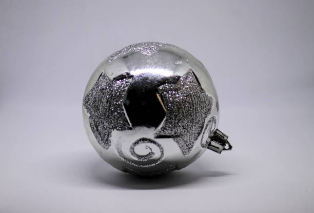 istock Christmas decoration, silver ball on a white background 1142798962