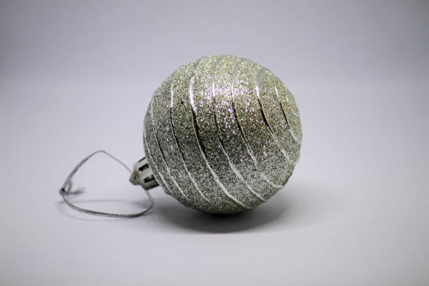 istock Christmas decoration, silver ball on a white background 1142799129