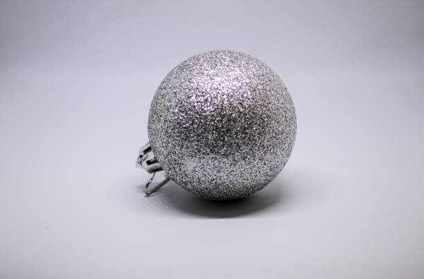 istock Christmas decoration, silver ball on a white background 1142799313
