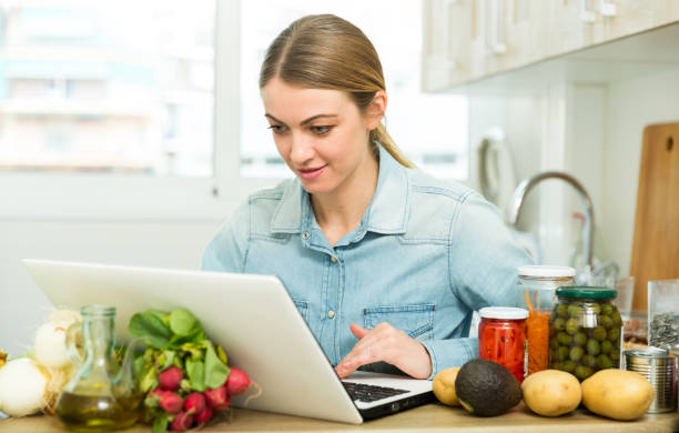 istock Woman with laptop in kitchen 1142802224