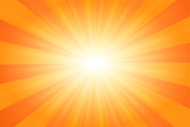 Print Orange Summer Abstract Comic Cartoon Sunlight Background. Vector Illustration. yellow sunburst background stock illustrations