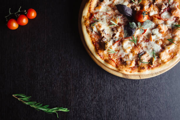 istock Italian seafood pizza on the Board 1142803843