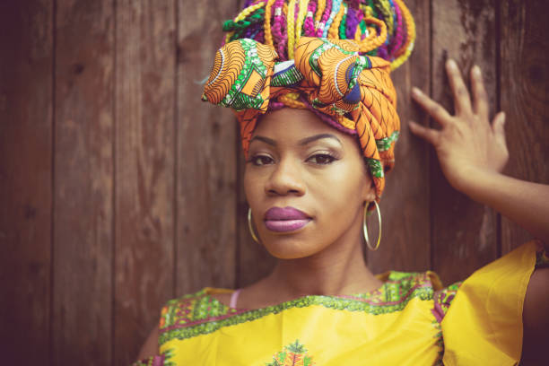 Let yourself feel like a queen. African American woman in the park.