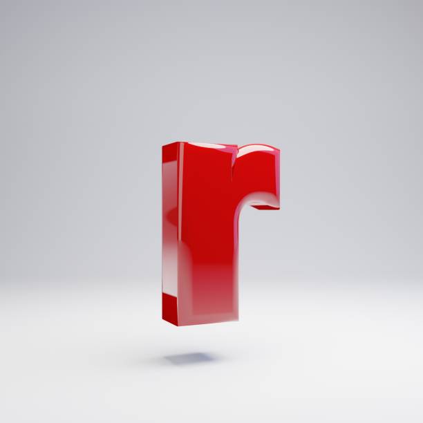 istock Volumetric glossy red lowercase letter R isolated on white background. 1142805043