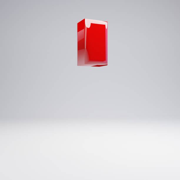 istock Volumetric glossy red quotes symbol isolated on white background. 1142805400