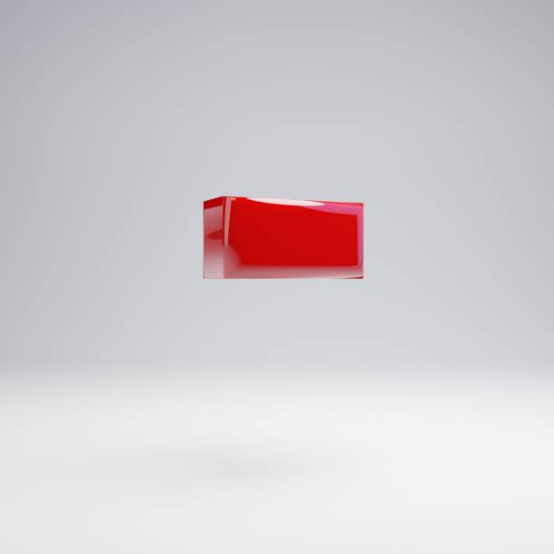 istock Volumetric glossy red minus symbol isolated on white background. 1142805403