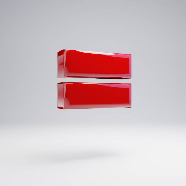 istock Volumetric glossy red equals symbol isolated on white background. 1142805435