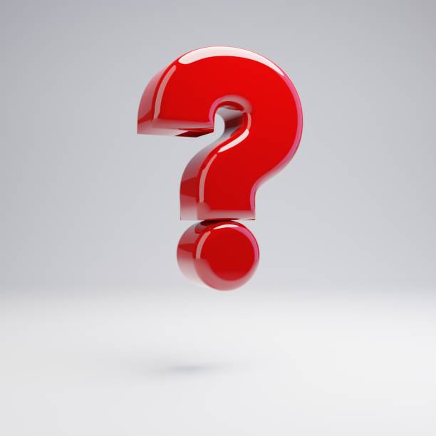 istock Volumetric glossy red question mark symbol isolated on white background. 1142805499