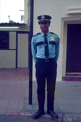 Los Angeles, California, USA, 1977. Young Police Lieutenant in Los Angeles.
