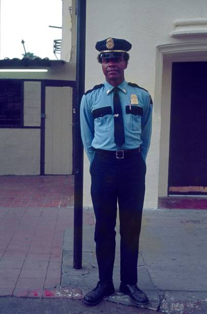 Young Police Lieutenant in Los Angeles, California Los Angeles, California, USA, 1977. Young Police Lieutenant in Los Angeles. vintage police uniforms stock pictures, royalty-free photos & images