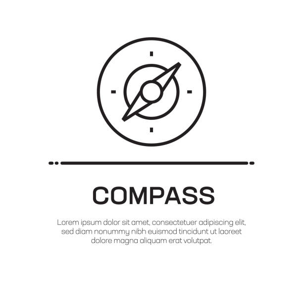 ikona linii wektorowej kompasu - prosta cienka ikona linii, najwyższej jakości element projektowy - compass exploration map globe stock illustrations