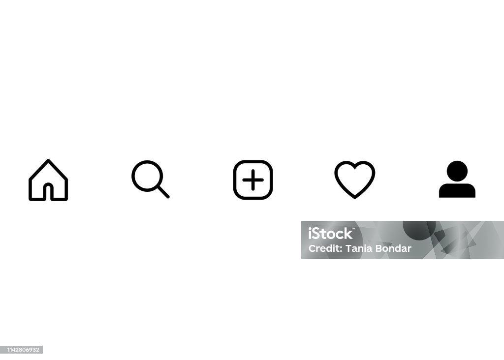 Social Media Account Icons Set Stock Illustration - Download Image ...
