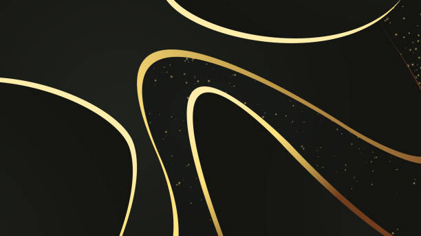 illustrazioni stock, clip art, cartoni animati e icone di tendenza di sfondo onda d'oro - abstract design element striped swirl
