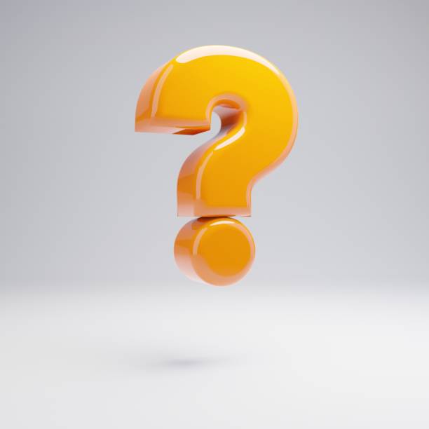 istock Volumetric glossy hot orange question mark symbol isolated on white background. 1142812498