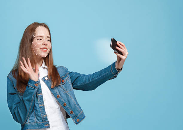 istock New technology of face recognition on polygonal grid 1142813644
