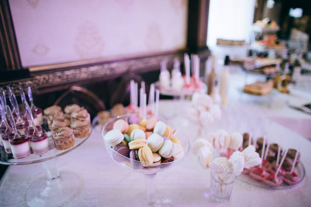 istock Wedding Table with sweets, candies, dessert 1142813887