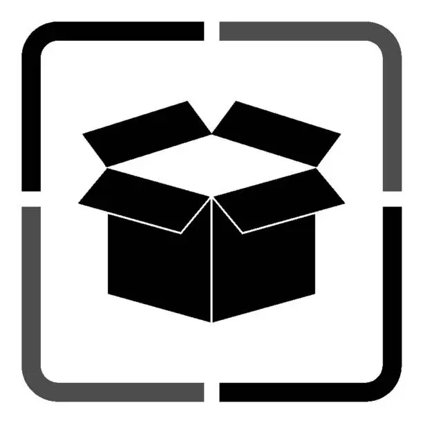 Vector illustration of box - black vector icon