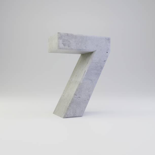 istock Concrete number 7 with plaster texture isolated on white background 1142814292