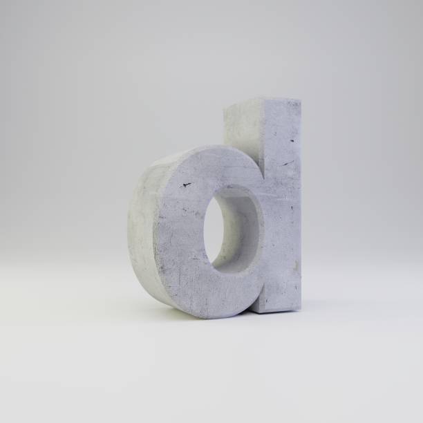 istock Concrete letter D lowercase with plaster texture isolated on white background 1142814313