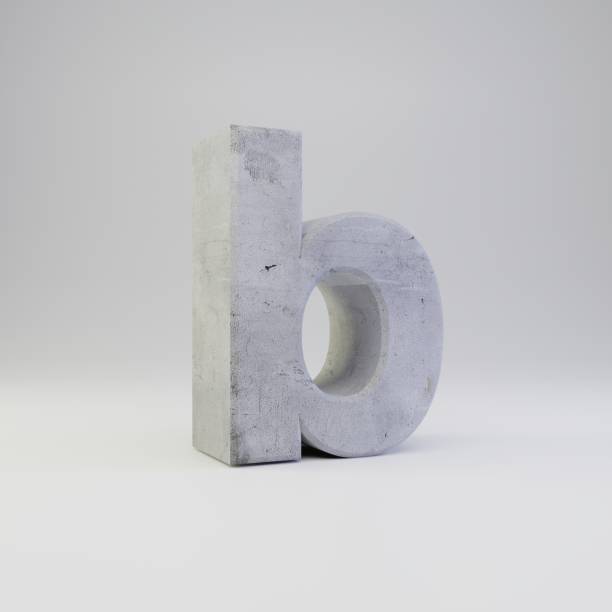 istock Concrete letter B lowercase with plaster texture isolated on white background 1142814327