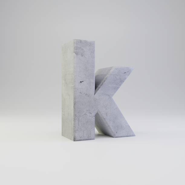 istock Concrete letter K lowercase with plaster texture isolated on white background 1142814329