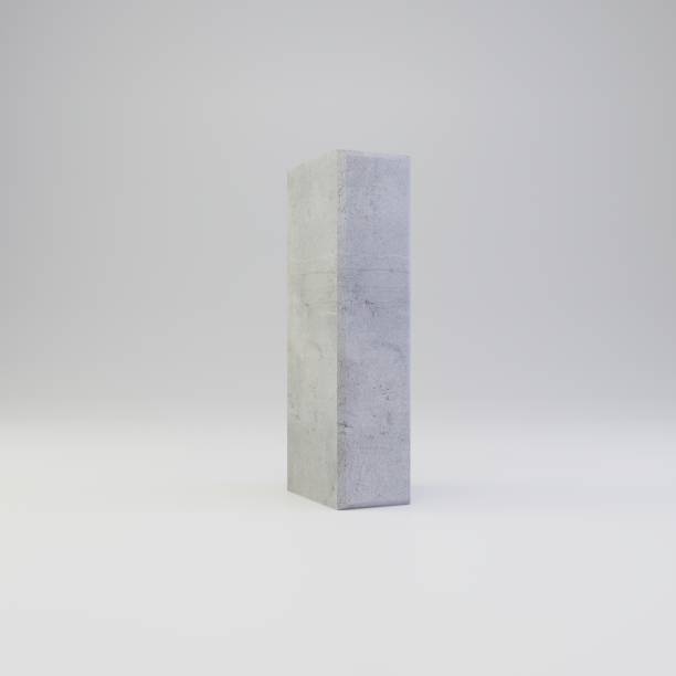 istock Concrete letter L lowercase with plaster texture isolated on white background 1142814344