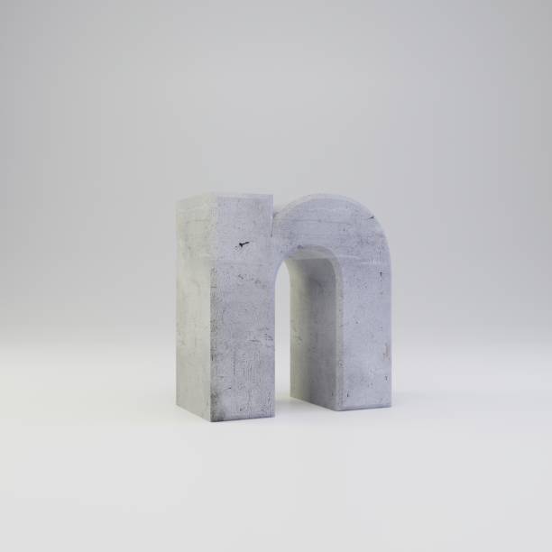 istock Concrete letter N lowercase with plaster texture isolated on white background 1142814354