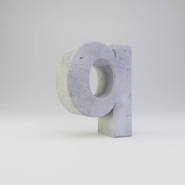 istock Concrete letter Q lowercase with plaster texture isolated on white background 1142814357
