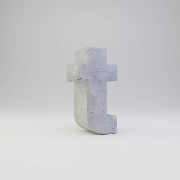 istock Concrete letter T lowercase with plaster texture isolated on white background 1142814377