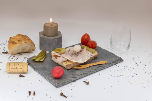 istock Romantic meal, elegant crockery, candlelight dinner, romantic TV tray 1142814383