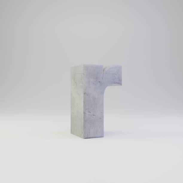 istock Concrete letter R lowercase with plaster texture isolated on white background 1142814437