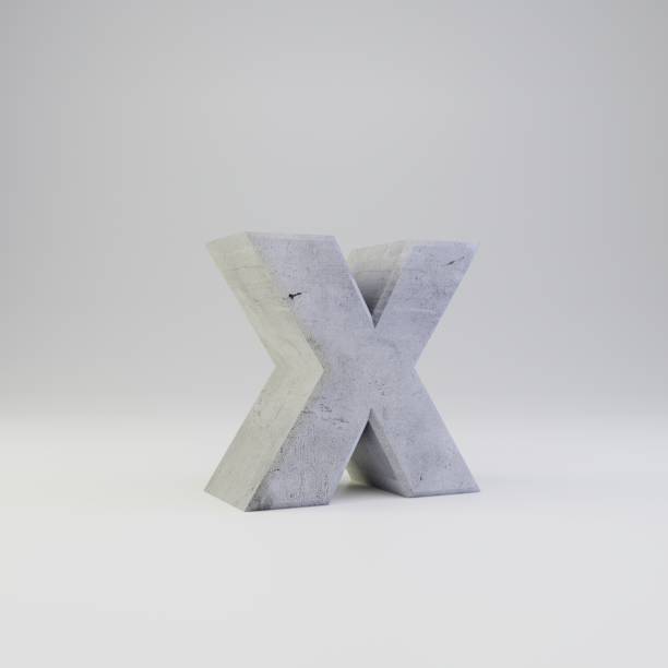 istock Concrete letter X lowercase with plaster texture isolated on white background 1142814444
