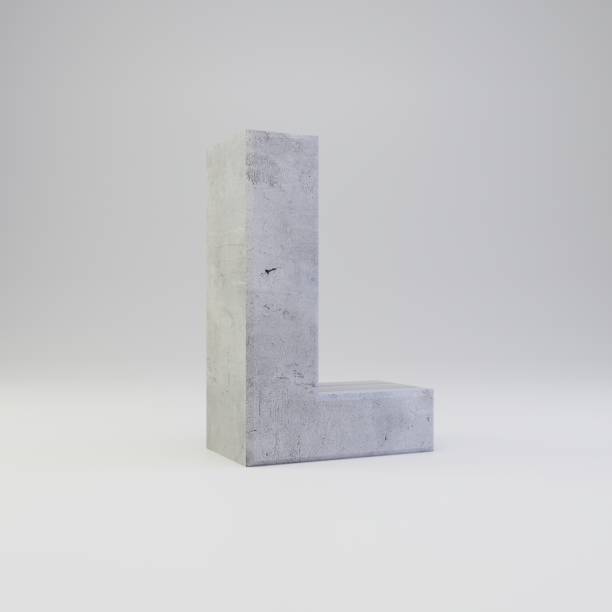 istock Concrete letter L uppercase with plaster texture isolated on white background 1142814484