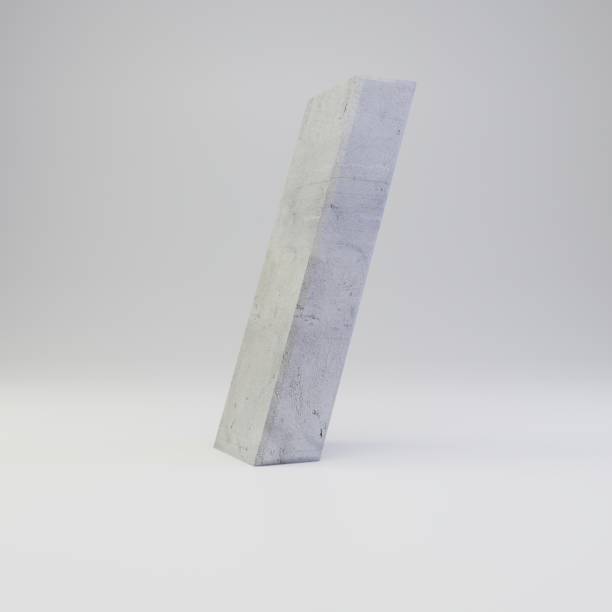 istock Concrete forward slash symbol with plaster texture isolated on white background 1142814502