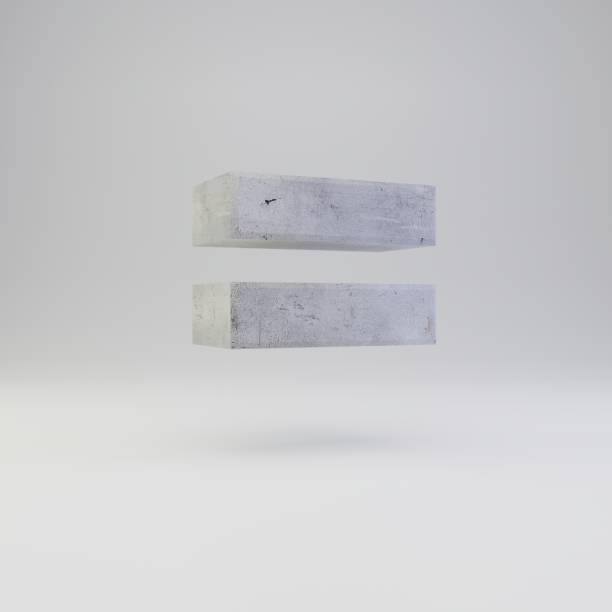 istock Concrete equals symbol with plaster texture isolated on white background 1142814529