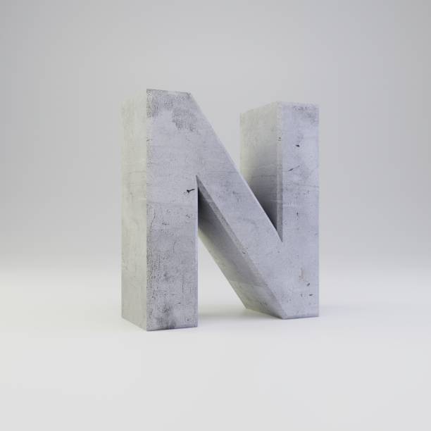 istock Concrete letter N uppercase with plaster texture isolated on white background 1142814563