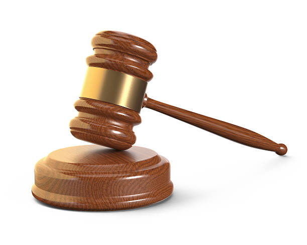 istock Wooden gavel against a white background 114281484