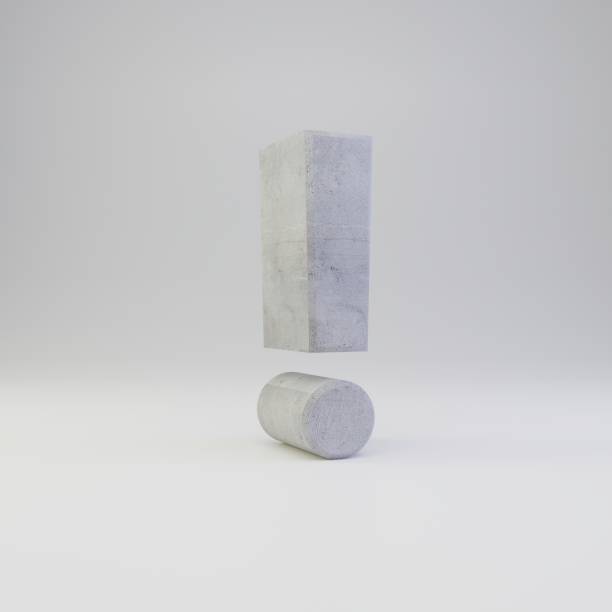 istock Concrete exclamation point symbol with plaster texture isolated on white background 1142815181