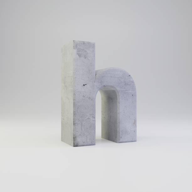 istock Concrete letter H lowercase with plaster texture isolated on white background 1142815291