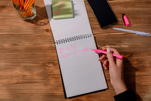 istock The writing a plan for medical examination. female hands with pen writing on notebook 1142816827