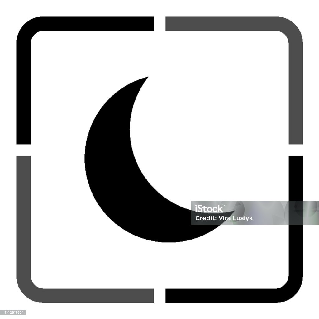 Moon Black Vector Icon Stock Illustration - Download Image Now