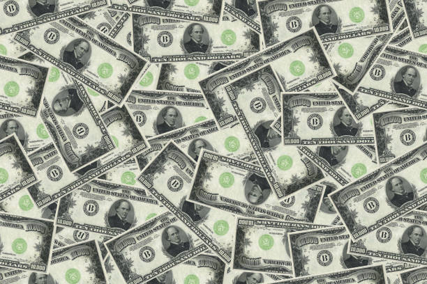 istock Abstract seamless pattern background. Background of ten thousand dollars 1142818713