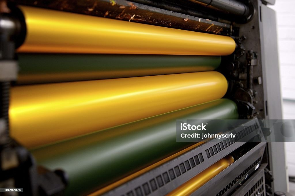 Yellow Rollers...  Conveyor Belt Stock Photo